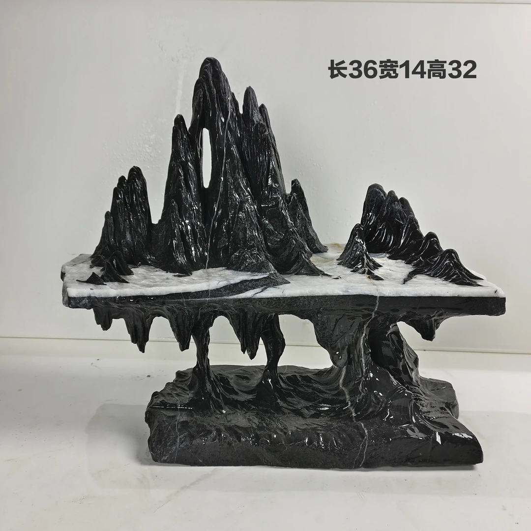 灵璧石水族箱景观装饰