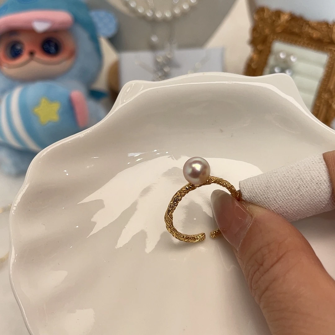 银S925镶嵌戒指海水珍珠