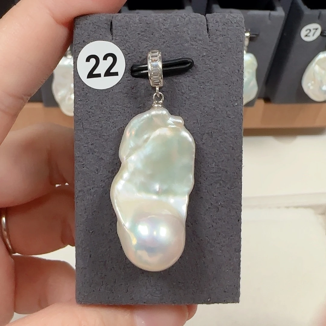 淡水珍珠银S925镶嵌颈饰