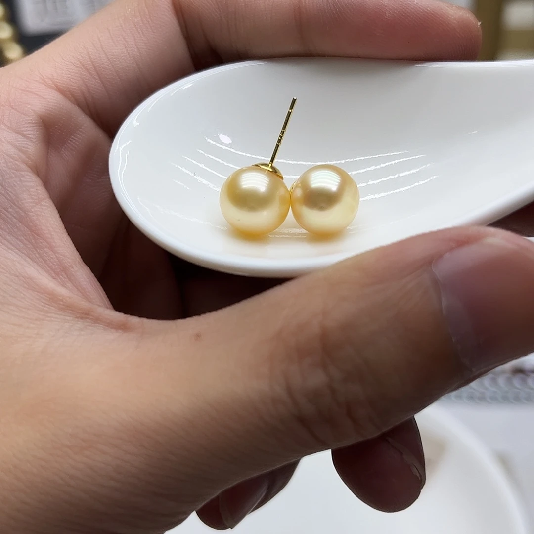 海水珍珠耳饰银S925镶嵌