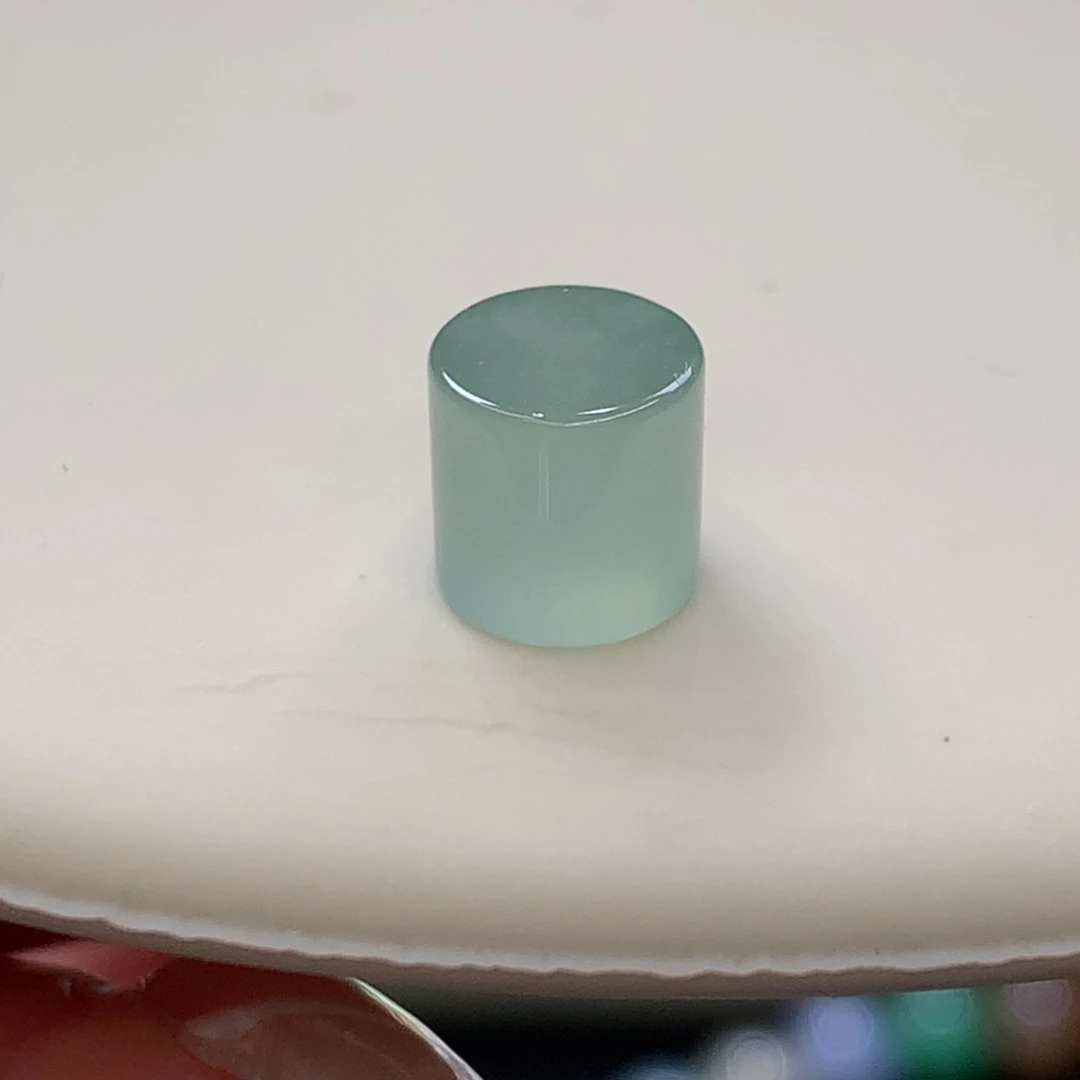 定制翡翠未镶嵌 毛货抛光定制 蓝晴桶珠 6*-6*