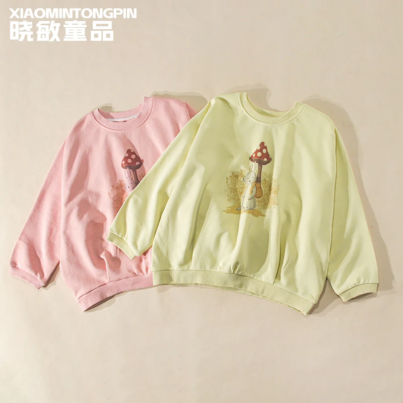 卡通蘑菇兔压褶卫衣3C3909