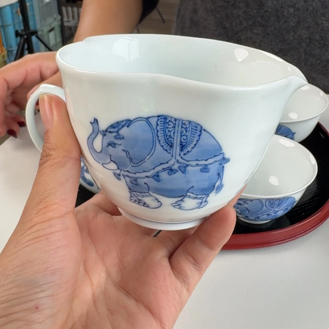 瓷片平户松山大象公道杯