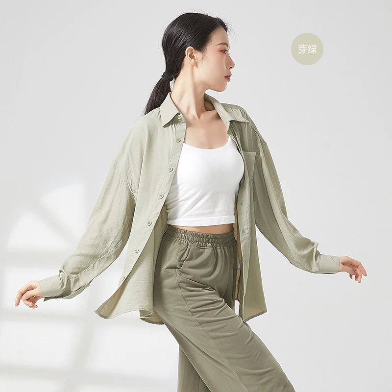 宽松性感现代舞演出服后开叉练功服芭蕾舞衬衫艺考舞服衬衣爵士舞