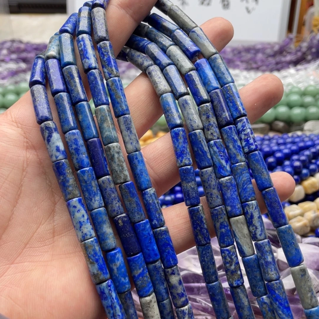 玛瑙/玉髓合金珠宝半成品一条装6*16mm青金圆管