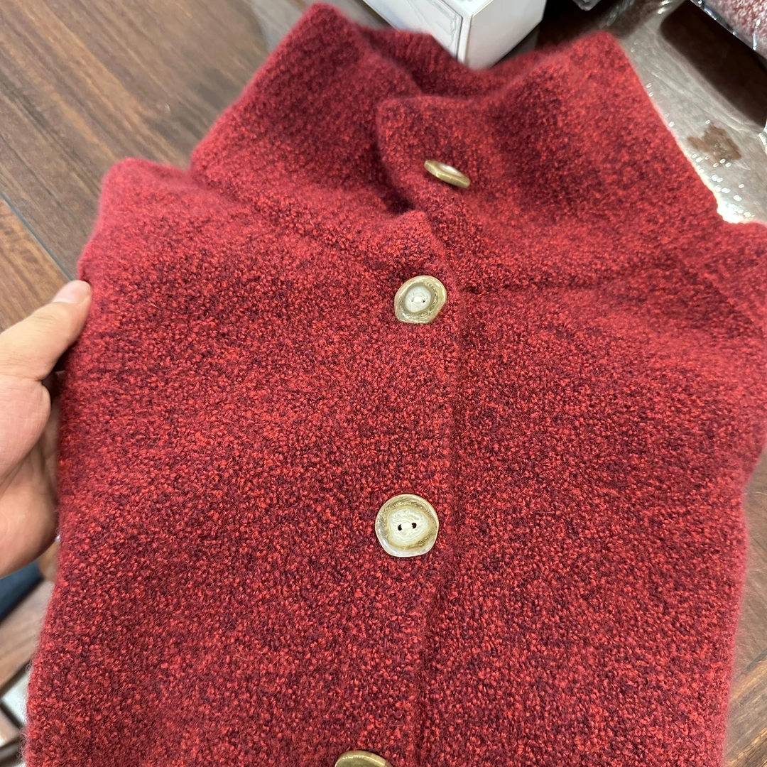 康宝莱特种圈圈纱~蓬松肌理感半高领山羊绒女时尚休闲针织外套