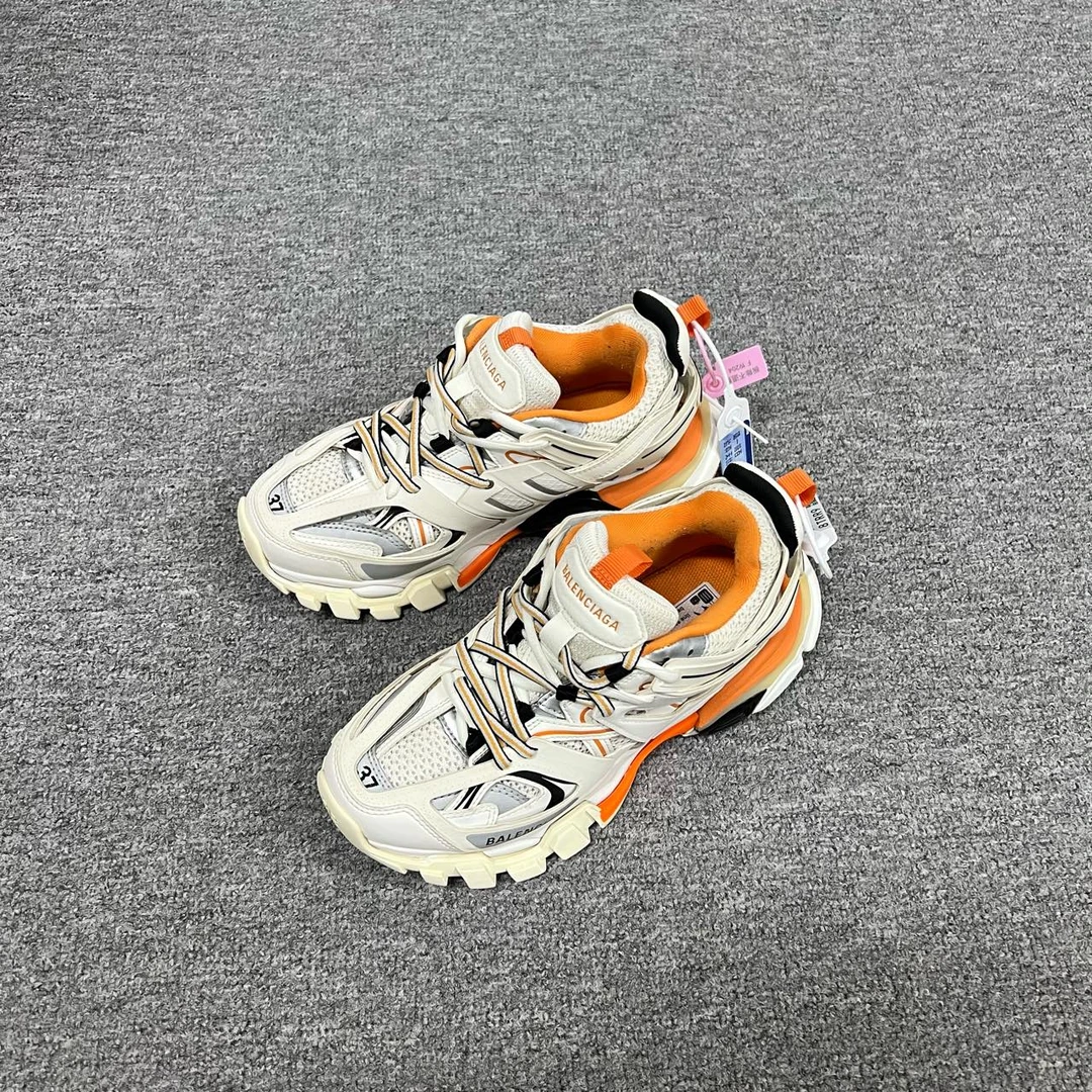 99新 Balenciaga/巴黎世家 巴黎世家老爹鞋37码 白橙track