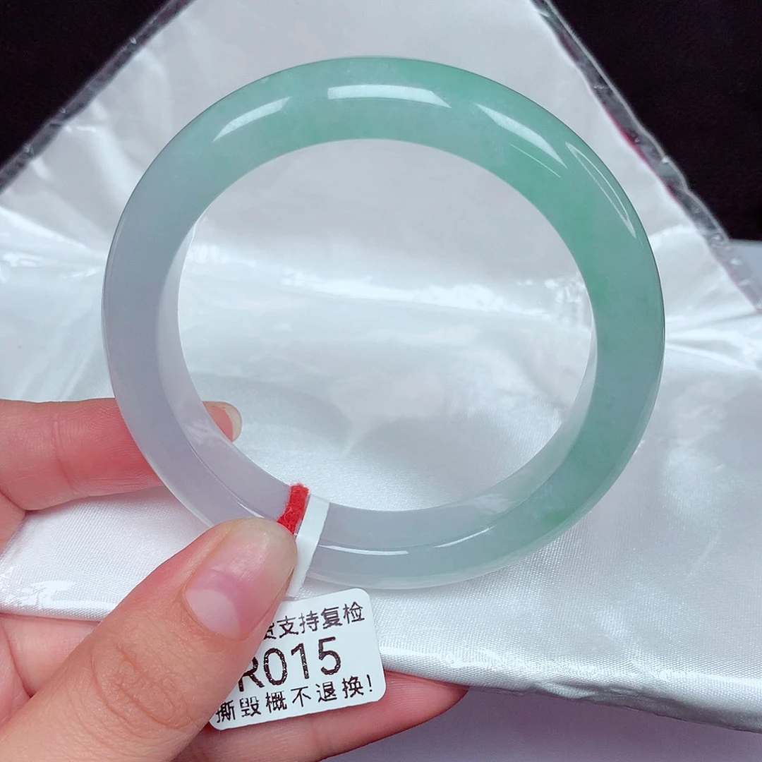翡翠未镶嵌手镯正圈55