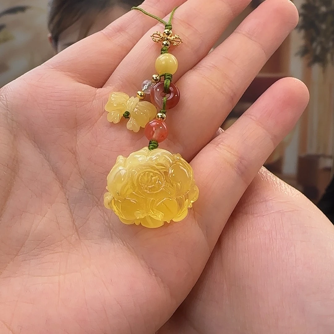 蜜蜡未镶嵌吊坠(赠链)