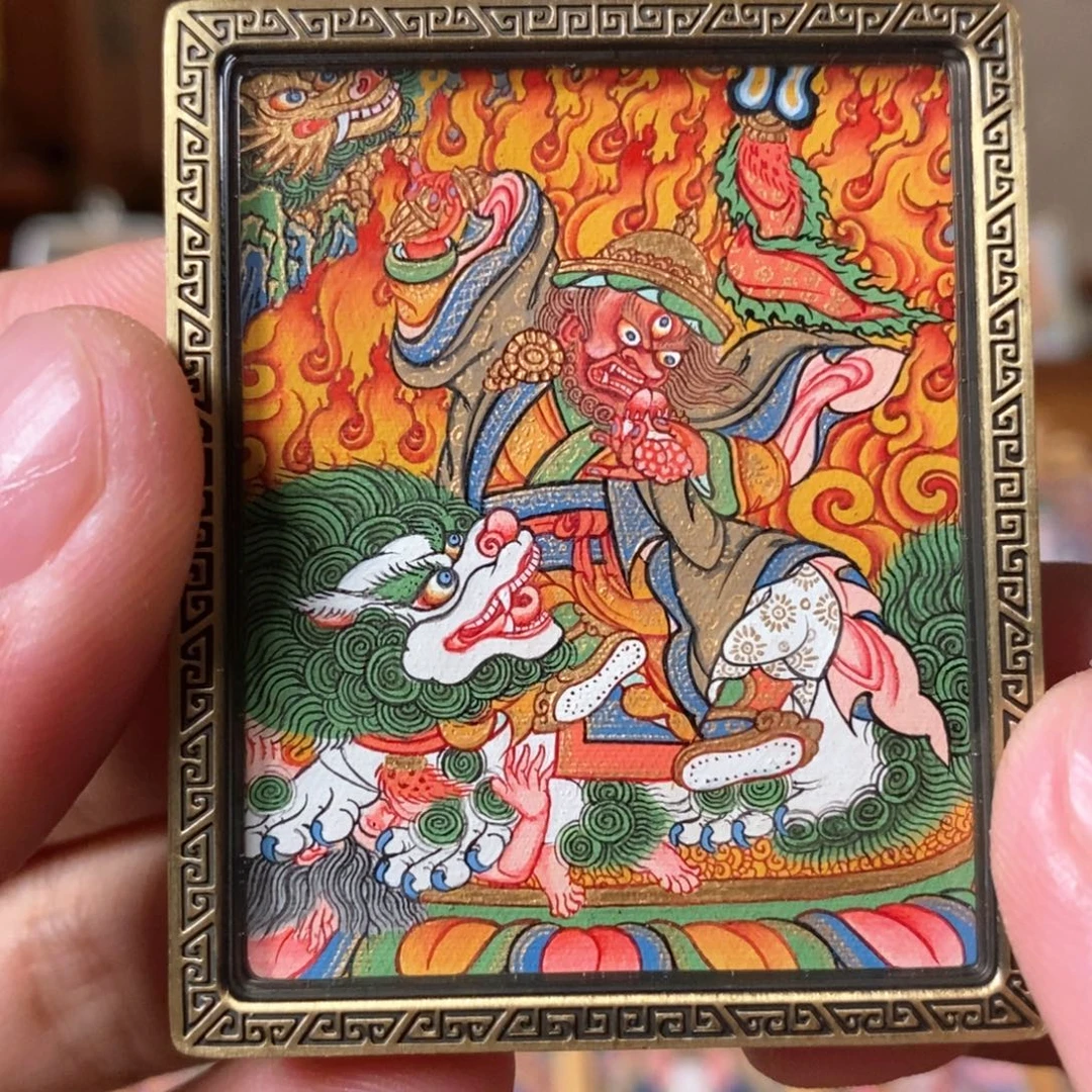 腾***砖吊坠单肩，纯手绘唐卡