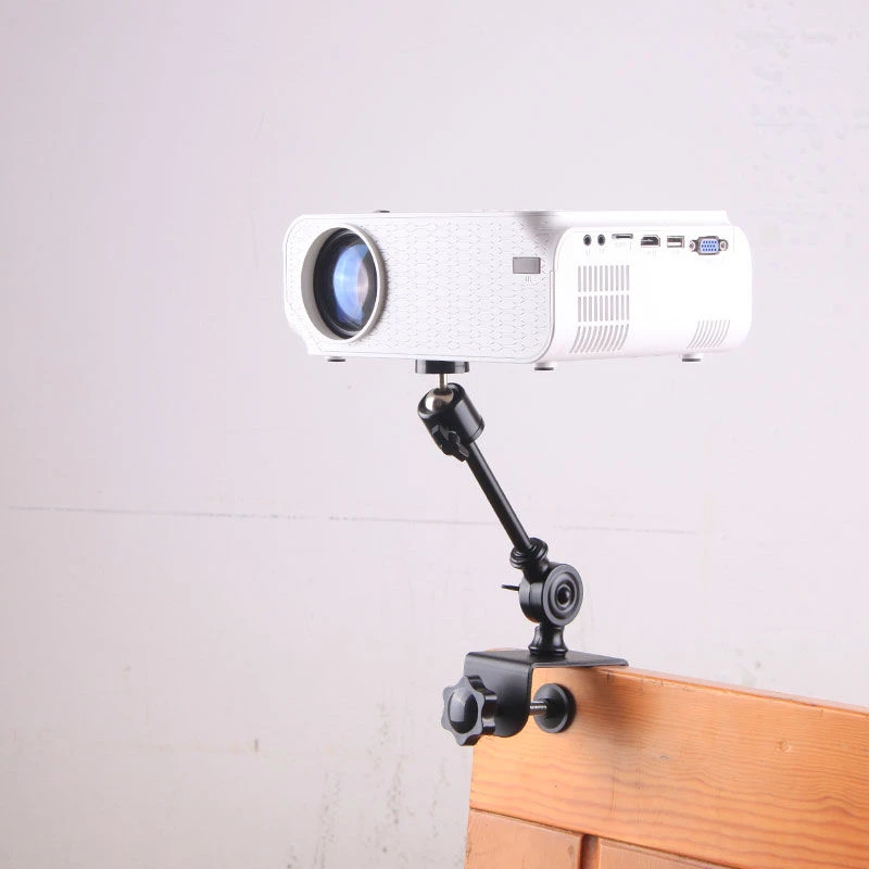 投影仪支架桌面床头沙发免打孔夹式壁挂支架英制1/4螺丝孔投影仪