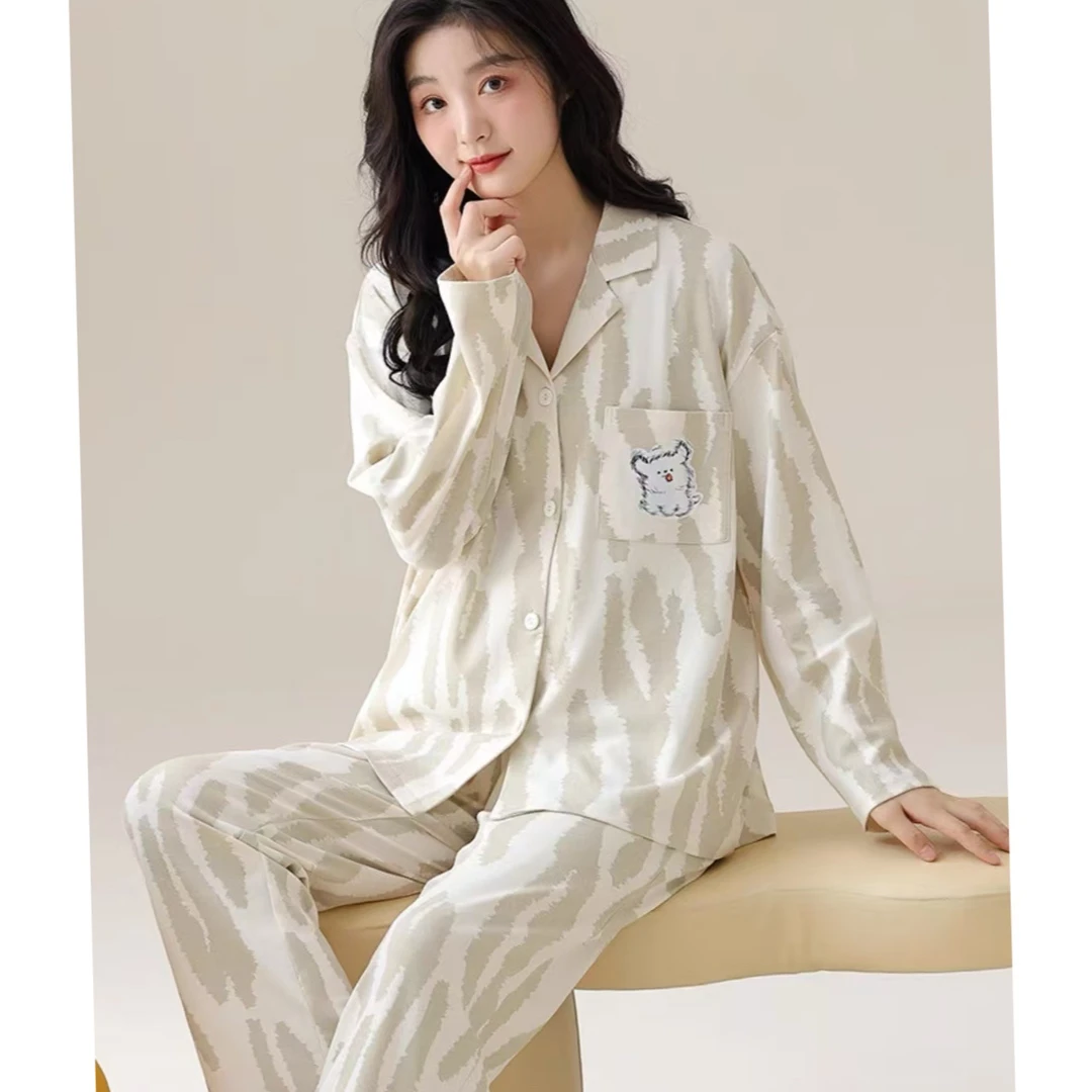 ［秋梦语］爽棉排扣长袖长裤