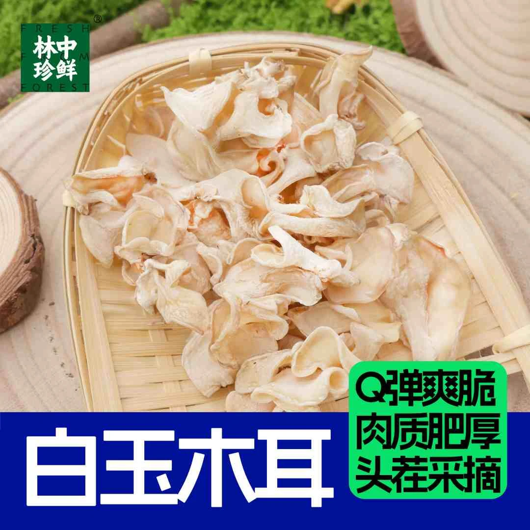 春季头茬精选云南哀牢山白玉木耳干货特产 深山脆爽软糯色泽如玉
