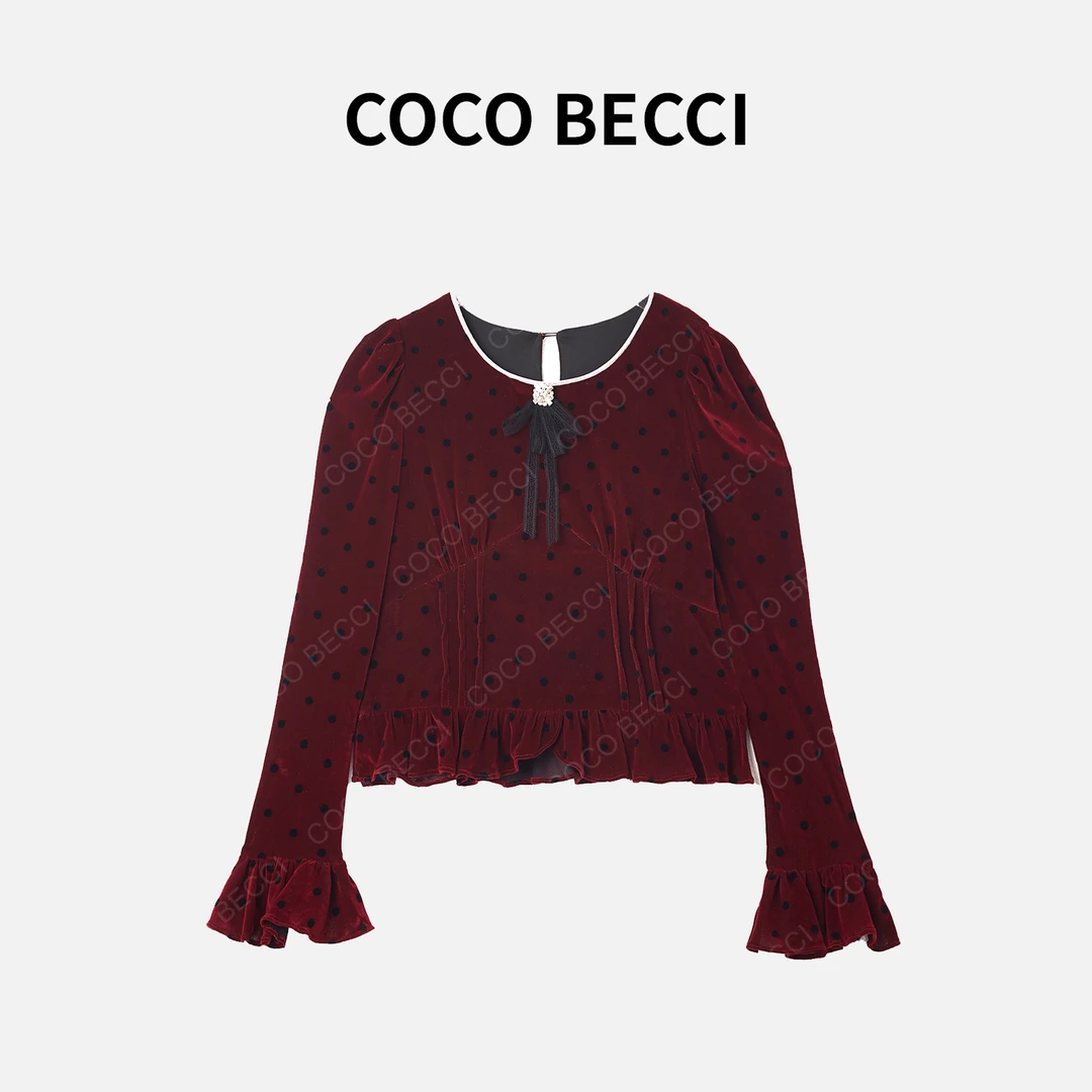 粉丝COCO BECCI【浪漫来信】时尚波点上衣YT24YA140006