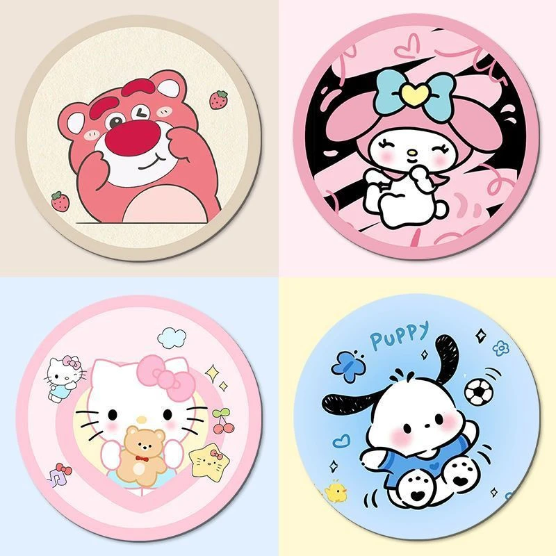 可爱卡通圆形鼠标垫办公桌面垫小号学生男女生护腕桌垫学生书桌垫