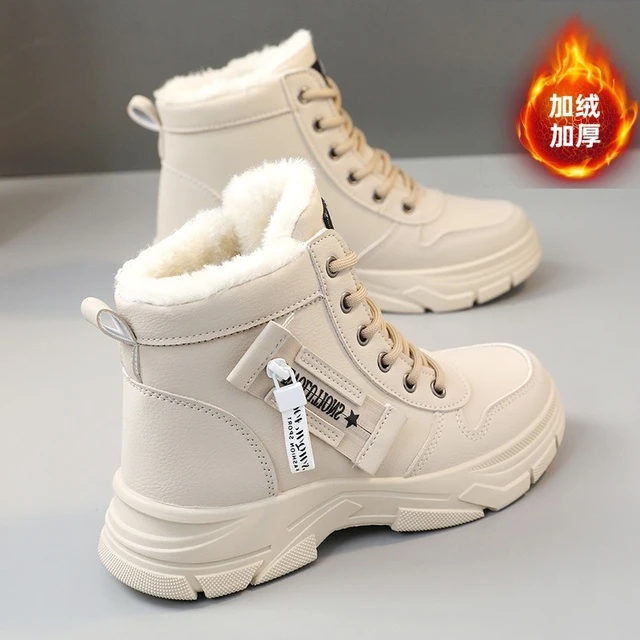 哈尔滨雪地靴女冬季新款防水防滑东北大棉鞋加绒加厚马丁短靴