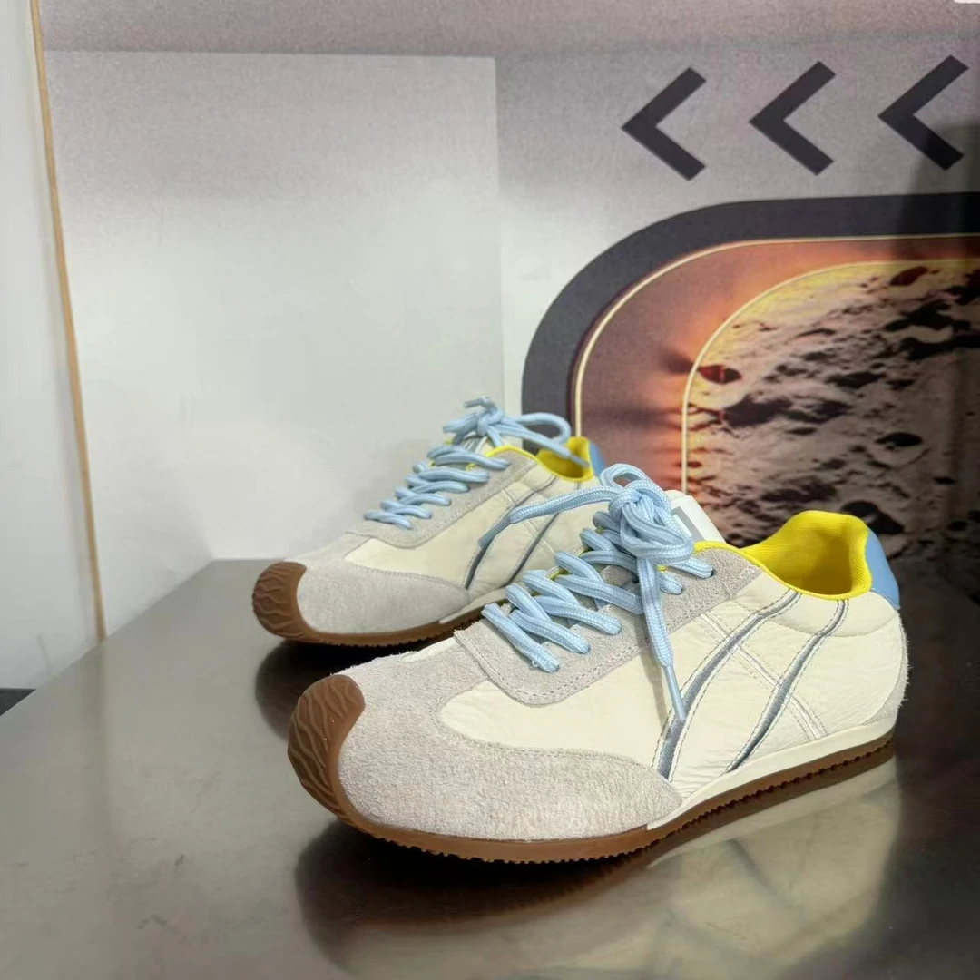 93920春夏新款2025圆头系带韩版简约休闲板鞋潮流百搭ins