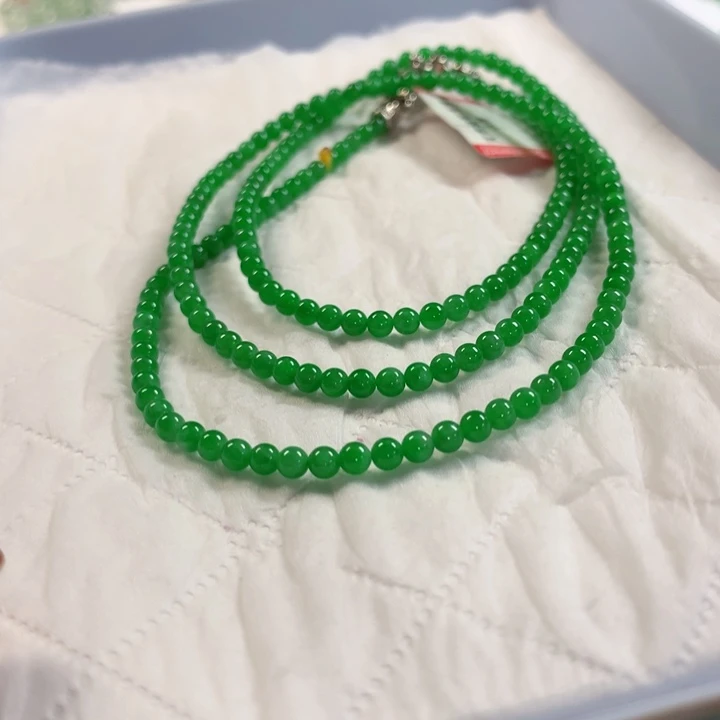 翡翠未镶嵌颈饰项链