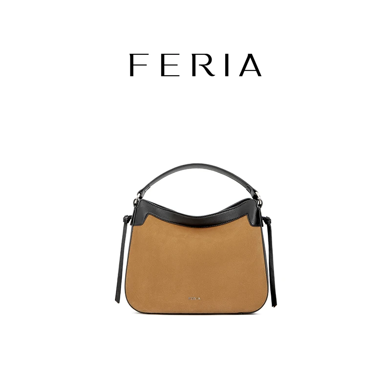 FERIA【撞色拼接手提包】FE508B120韩国小众品牌简约包包NN