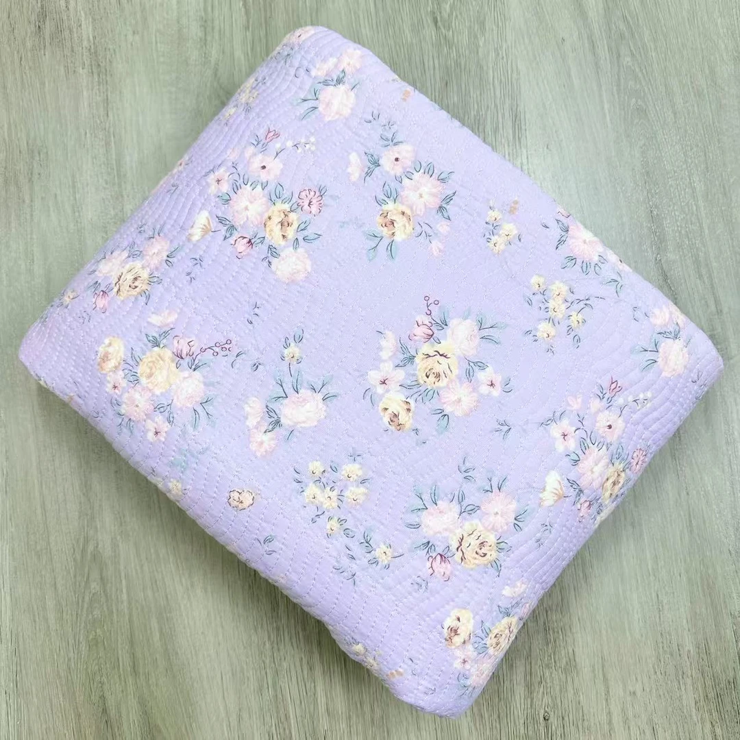 【微瑕】（2条装）紫嫣-浅紫雨露麻绗缝垫90*90cm