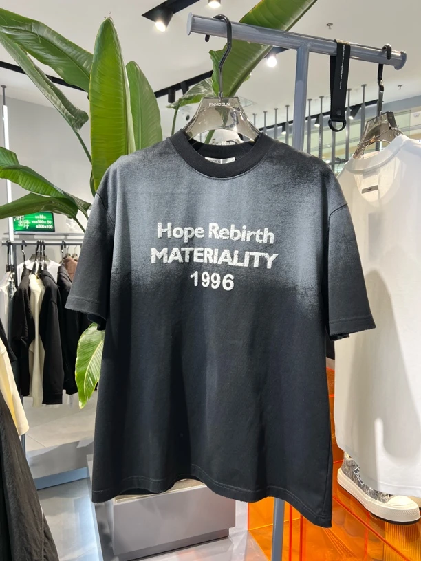 男士夏季字母渐变酷帅百搭T恤短袖