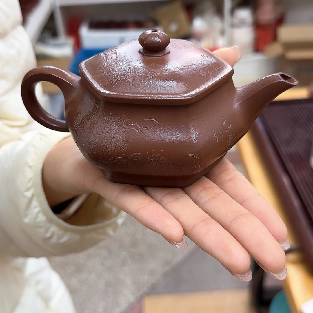 紫砂茶壶紫砂壶六方明炉280cc