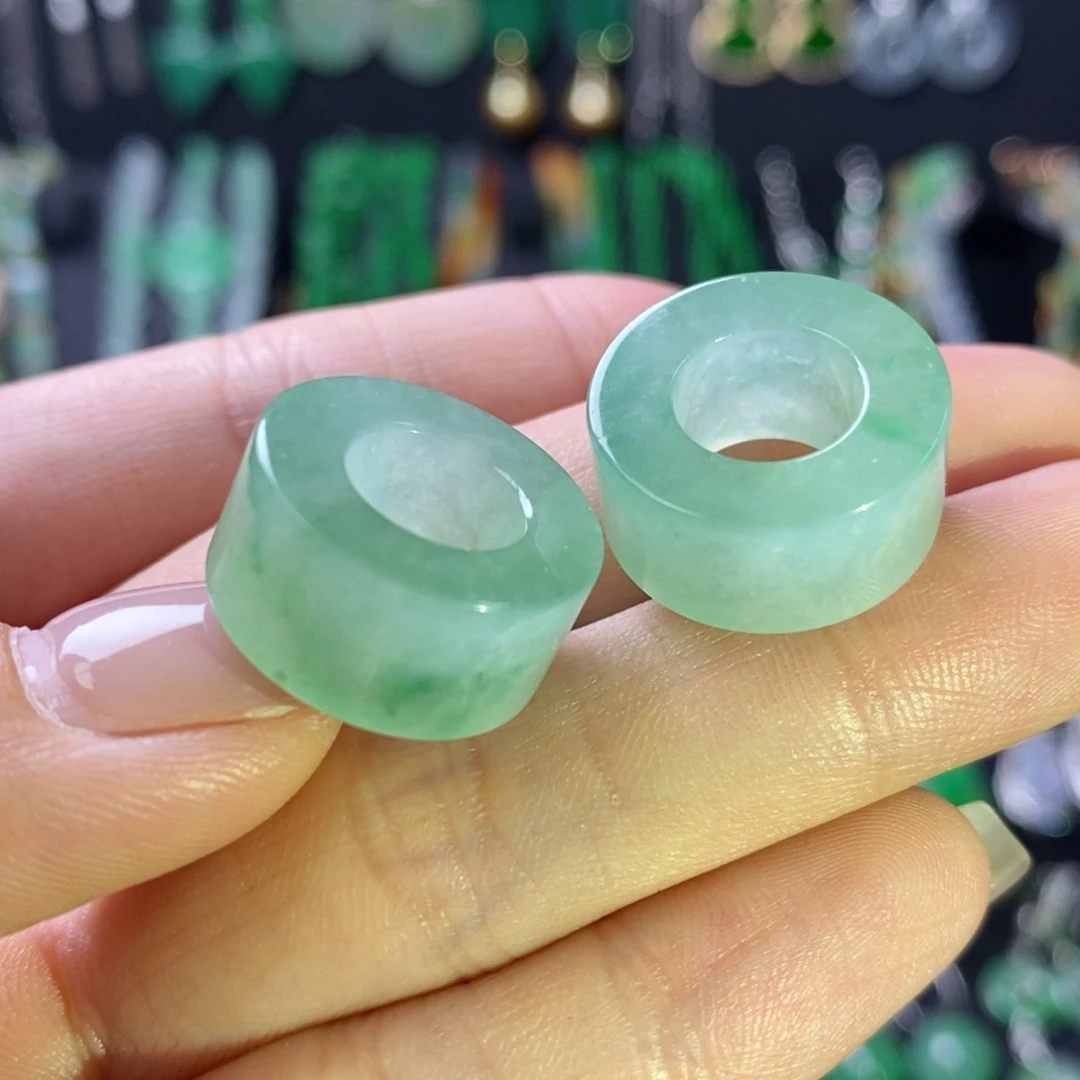 翡翠未镶嵌耳饰大版型路路通