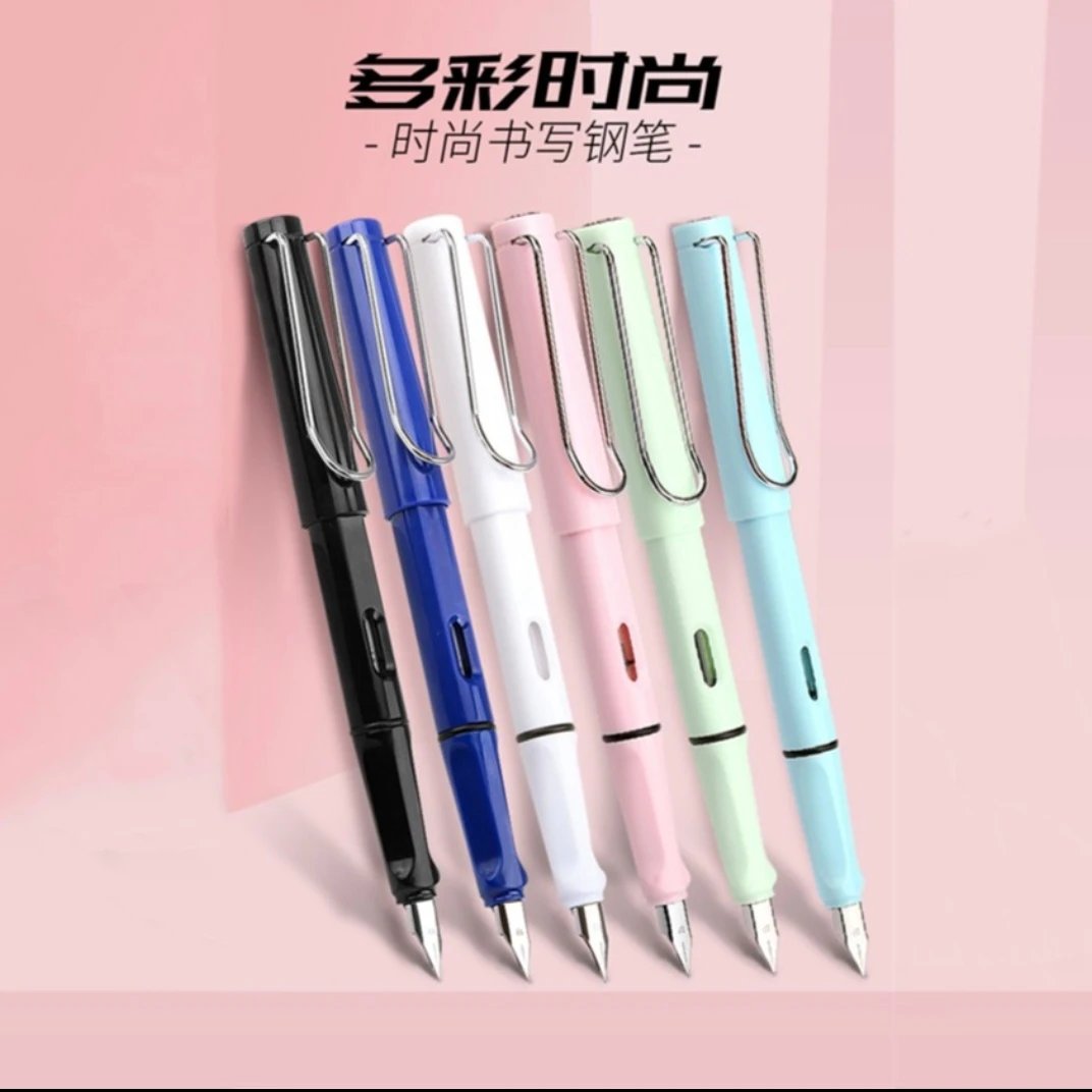 3.4mm口径粗墨囊蓝色黑色红色换囊式钢笔