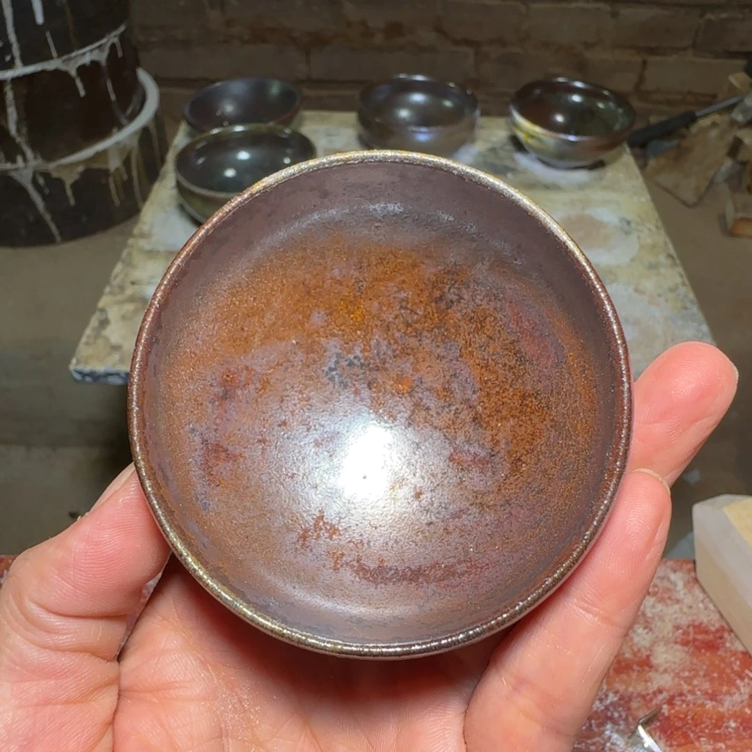 柴烧建盏茶盏茶杯414