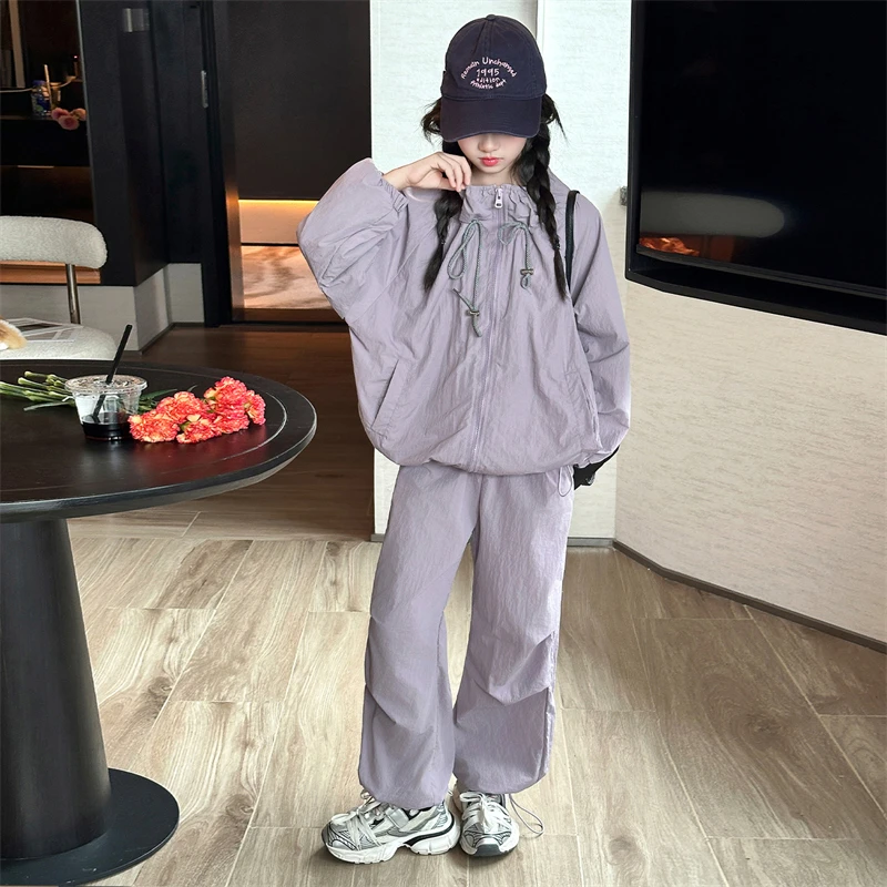 女童外套套装秋装2025新款儿童女孩洋气冲锋衣童装女大童秋季衣服