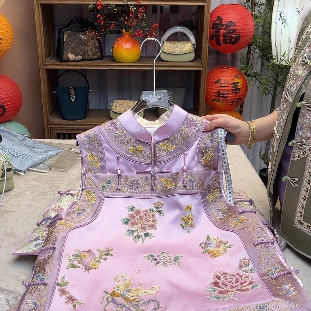 刺绣成衣胸围100十三太保马甲