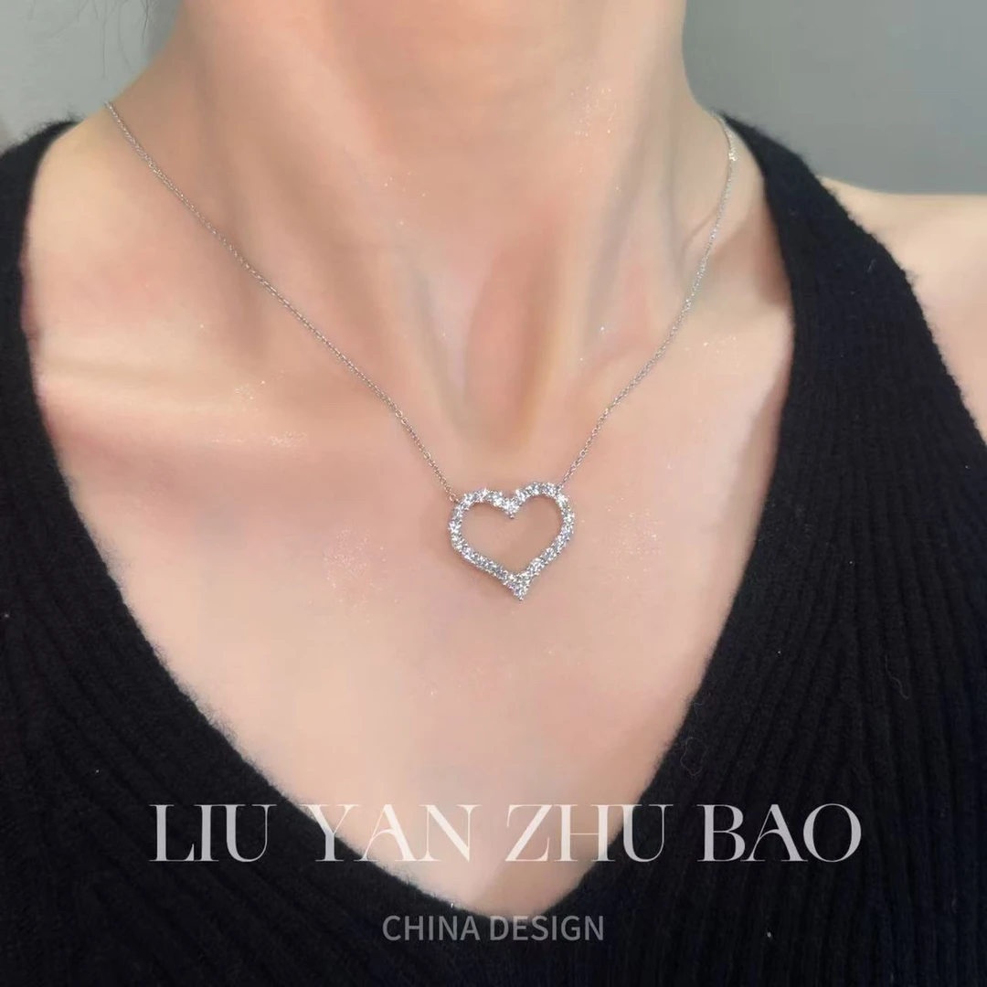 实验室培育钻石【合成/培育】ZSXL0328 重金 爱心项链