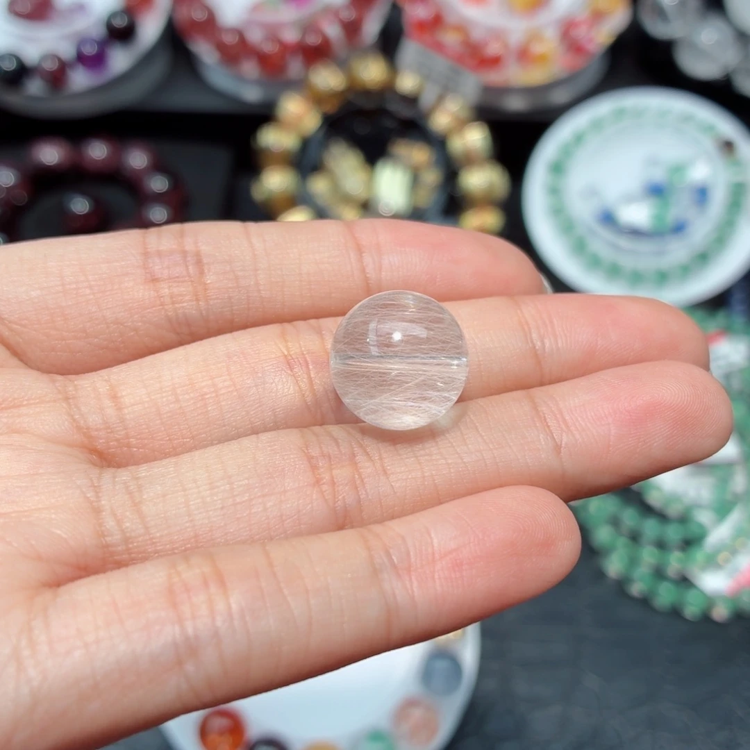 未镶嵌珠宝半成品水晶兔毛单珠