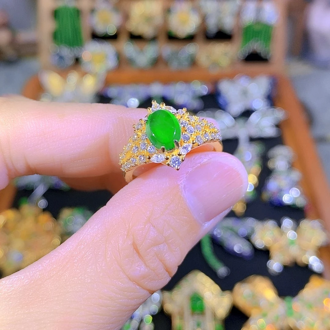 吊坠(不含链)银S925镶嵌翡翠