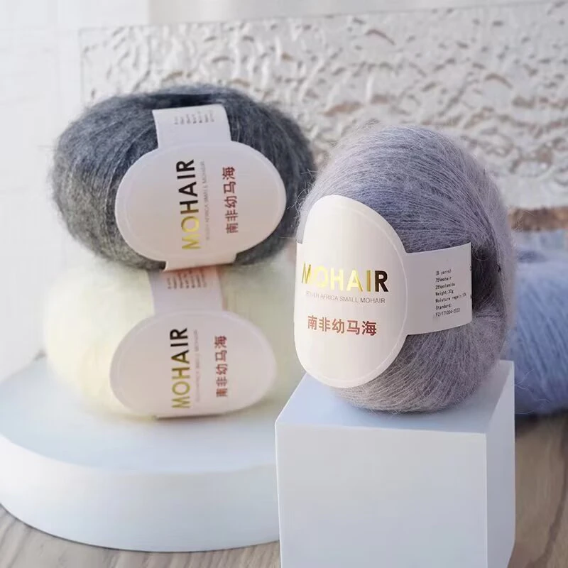 拍一发二优选南非幼真丝马海毛细织绒毛亲肤柔软舒适羊毛配线细毛