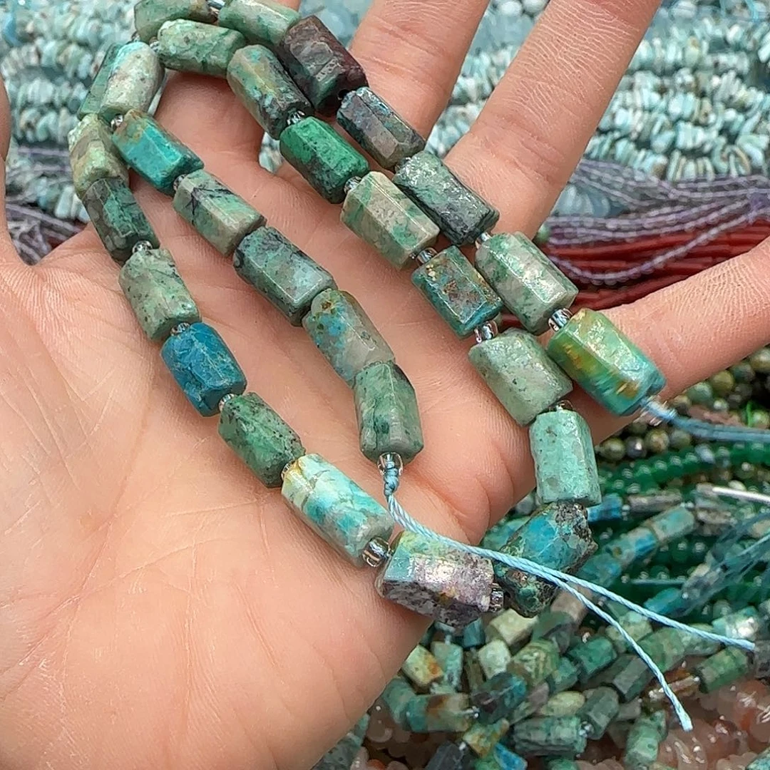 玛瑙/玉髓合金珠宝半成品非洲松7mm桶珠一条