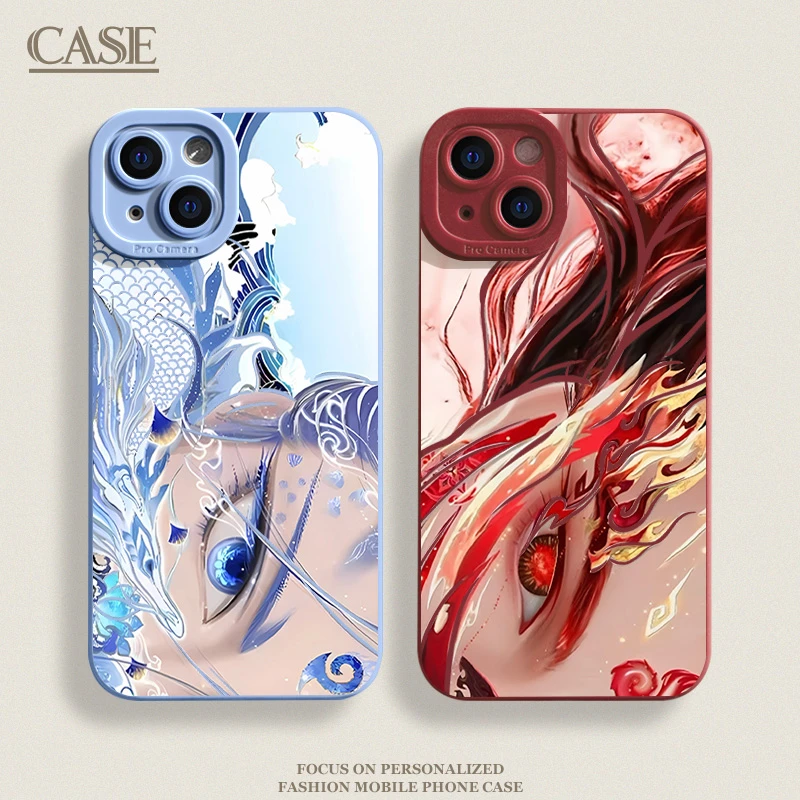 国风哪吒敖丙适用iPhone16ProMax手机壳15苹果14软13瞳影12磨砂11