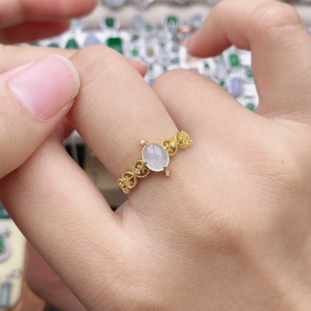 翡翠银S925镶嵌戒指