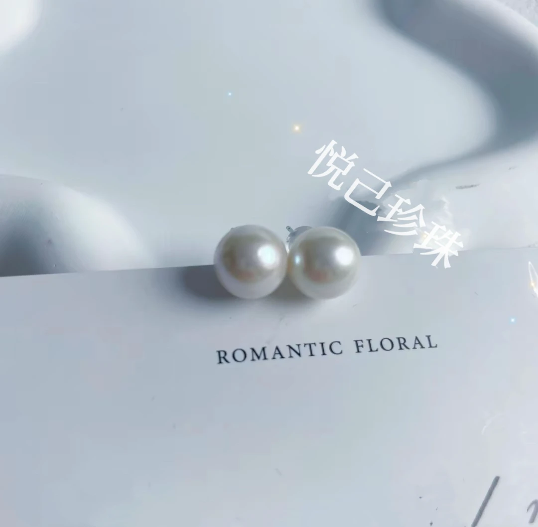 淡水小灯泡珍珠耳钉10-11mm（悦己）s925银 X969