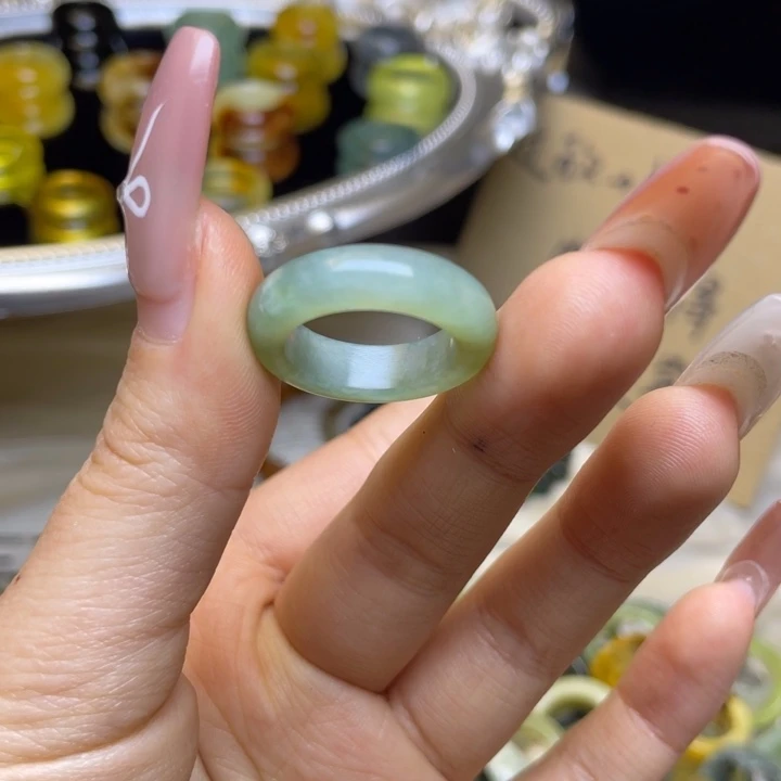 蛇纹石玉合金戒指75-17.0