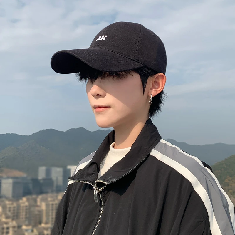 复古宽帽檐男女同款简约字母刺绣棒球帽子春夏季百搭ins风鸭舌帽