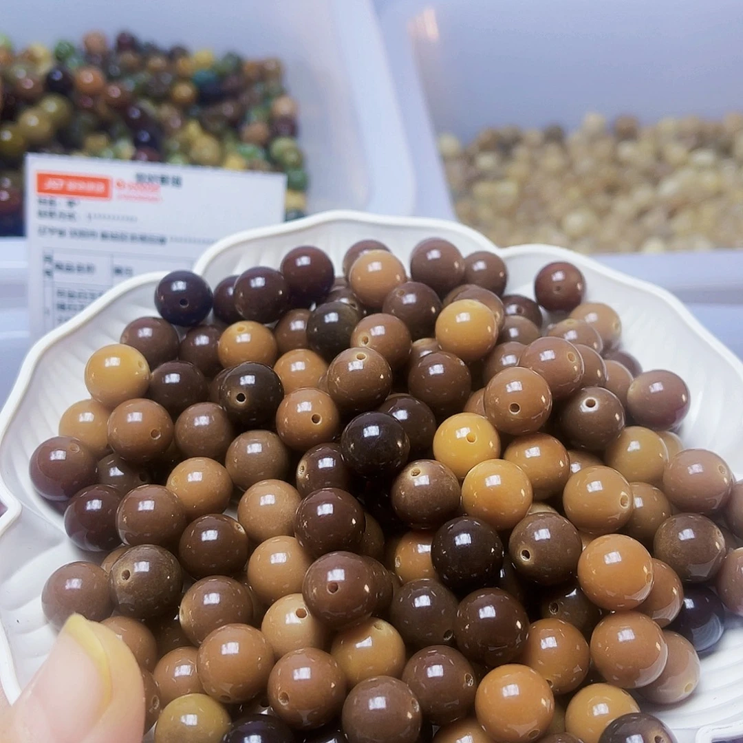 白玉菩提吊坠白玉菩提精品12焦糖圆30颗卡灯牌宠20颗