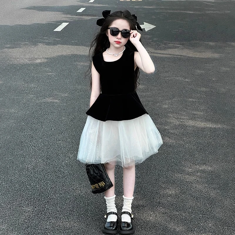 女童连衣裙夏2025新款小女孩夏季洋气时髦礼服裙子儿童夏装公主裙