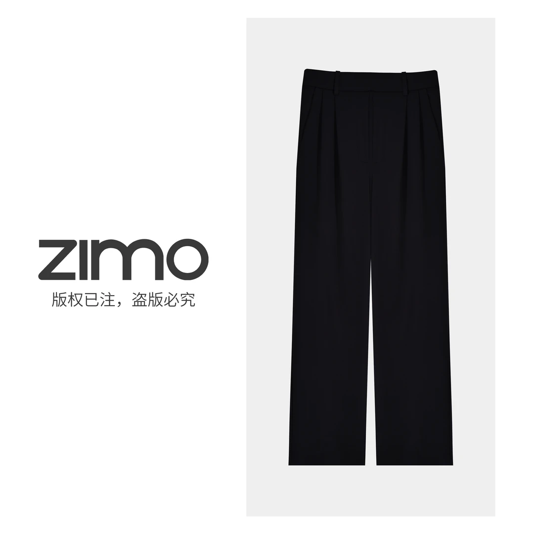 空气层西装裤经典黑680-zimo-瑜伽健身瑜伽服瑜伽裤外穿YFKZ680