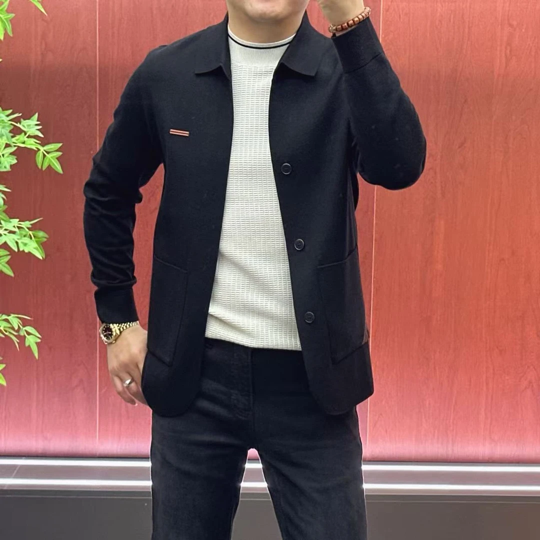 3329男士秋季莫代尔混纺针织开衫•高织高密高弹•针织开衫外套•宏