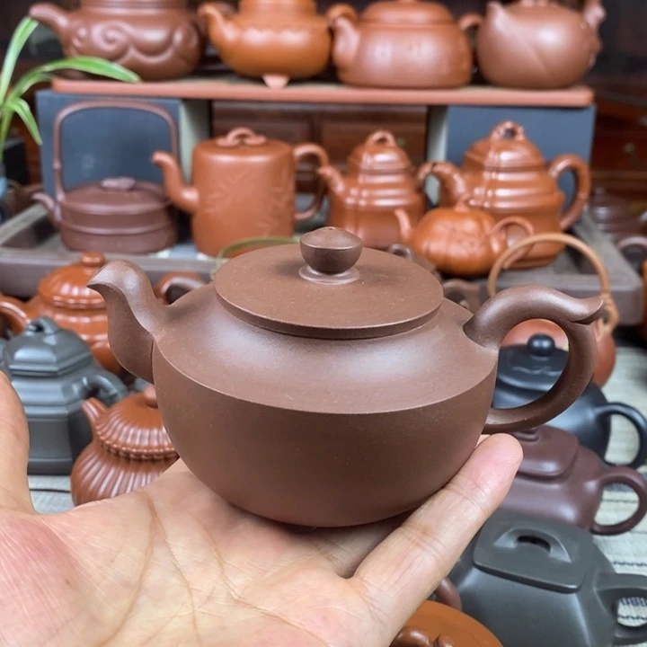 茶壶紫砂合欢260cc原矿老紫泥特价