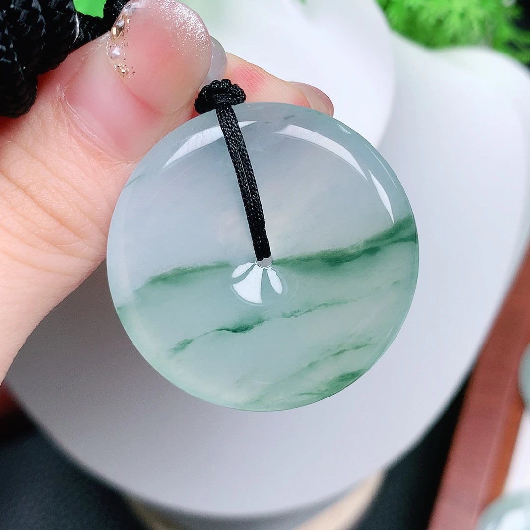 翡翠未镶嵌颈饰平安34.9-6