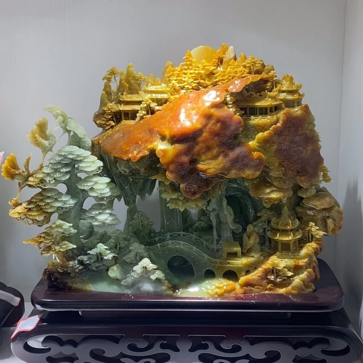 未镶嵌蛇纹石玉（覆膜）珠宝奇石