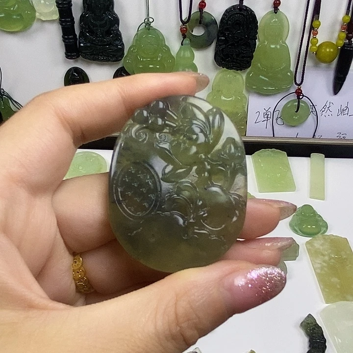 合金蛇纹石玉颈饰44