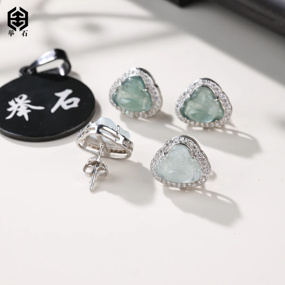 【举石精选】X09-1233-20726翡翠耳饰（一对/多样性发）O